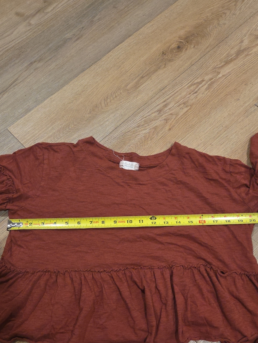 Altar'd State Rust Red Ruffle Peplum Crop Top - Picture 5 of 5